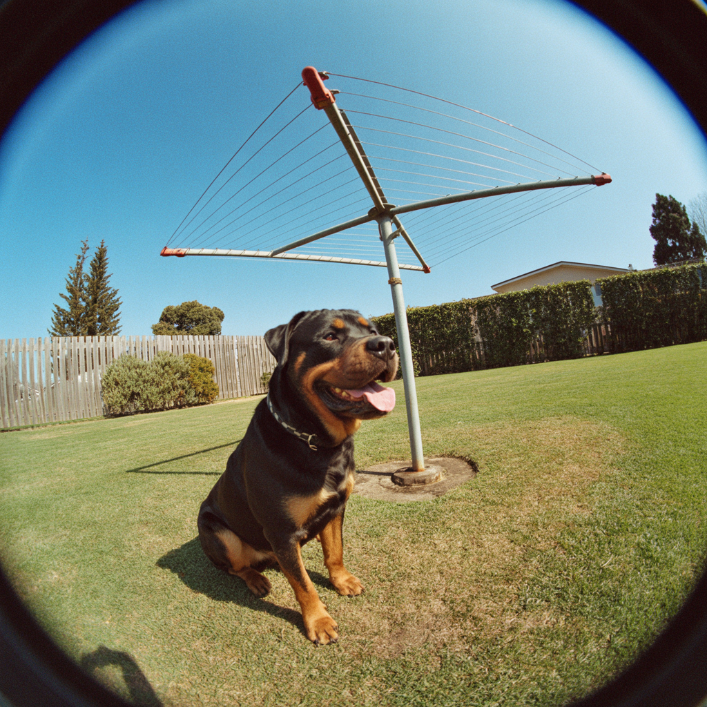 Meg, the rottweiler.